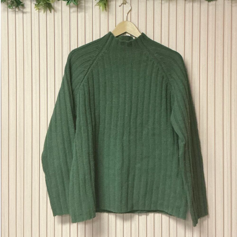 J.Crew Women’s 100% Wool Half-Neck Sweater Green Size M